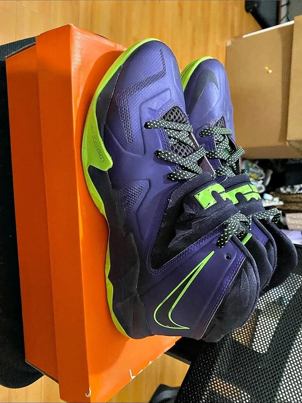 Nike Hyperdunk X Basketball Shoes Purple & Green US 8.5